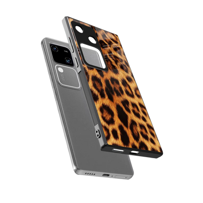 Cheetah Fur sleek vivo v30 cover with tempered glass back and TPU edges