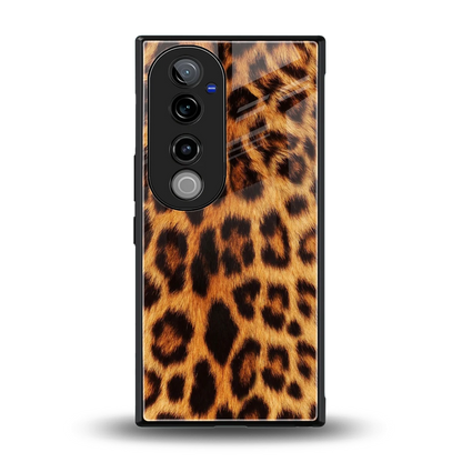 Cheetah Fur back phone cover | glass case for vivo v40 pro