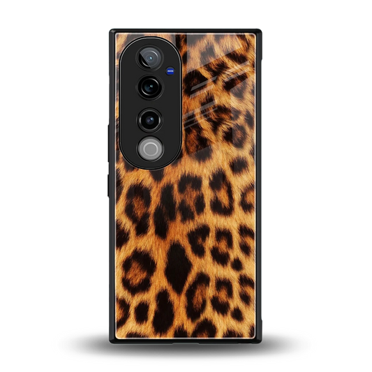 Cheetah Fur back phone cover | glass case for vivo v40 pro