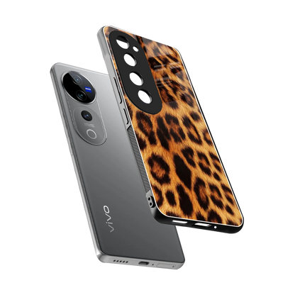 Cheetah Fur sleek vivo v40 pro cover with tempered glass back and TPU edges