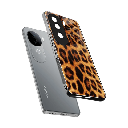 Cheetah Fur sleek vivo v40e cover with tempered glass back and TPU edges