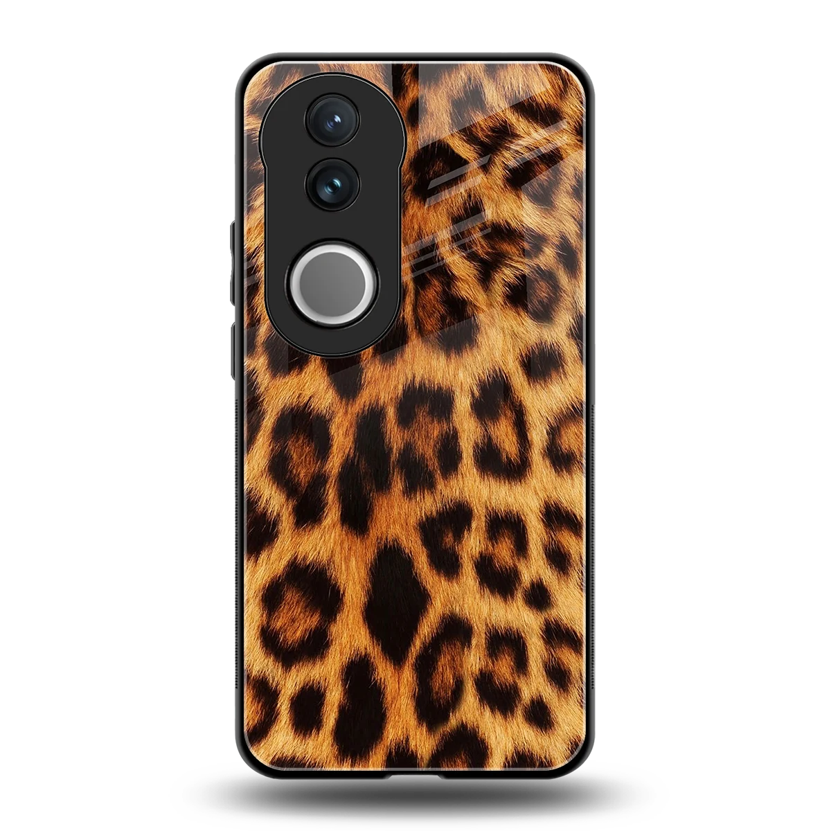 Cheetah Fur back phone cover | glass case for vivo v50
