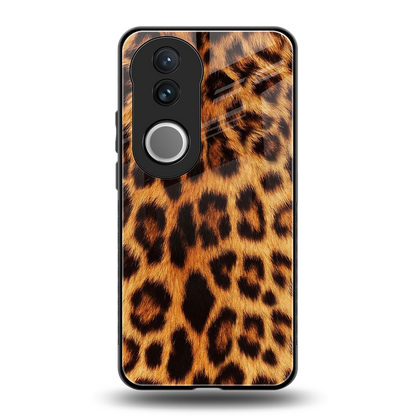 Cheetah Fur back phone cover | glass case for vivo v50
