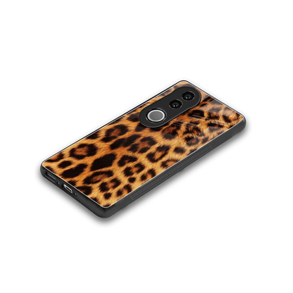 Cheetah Fur stylish phone case for vivo v50 | glossy glass and slim fit