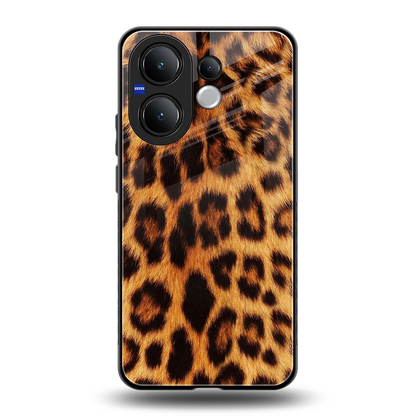 Cheetah Fur back phone cover | glass case for vivo v60
