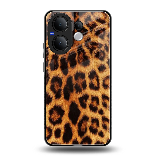 Cheetah Fur back phone cover | glass case for vivo v60