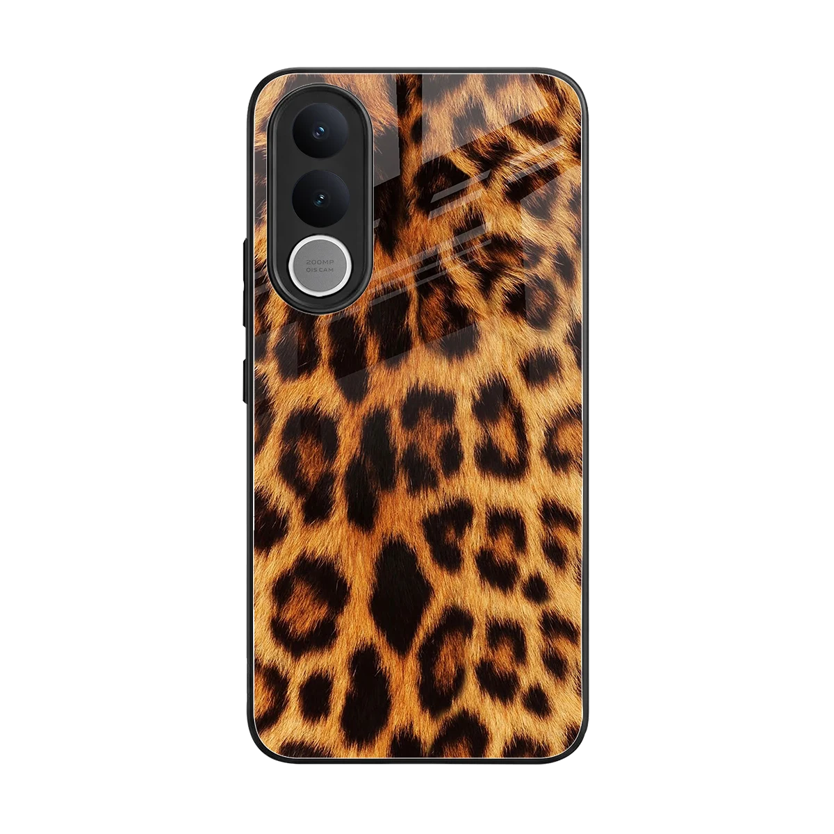 Cheetah Fur back phone cover | glass case for vivo v70 fe