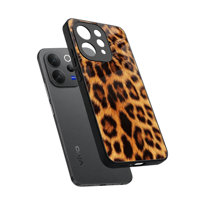 Cheetah Fur sleek vivo v70 elite cover with tempered glass back and TPU edges