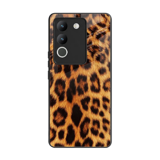 Cheetah Fur back phone cover | glass case for vivo y200 5g