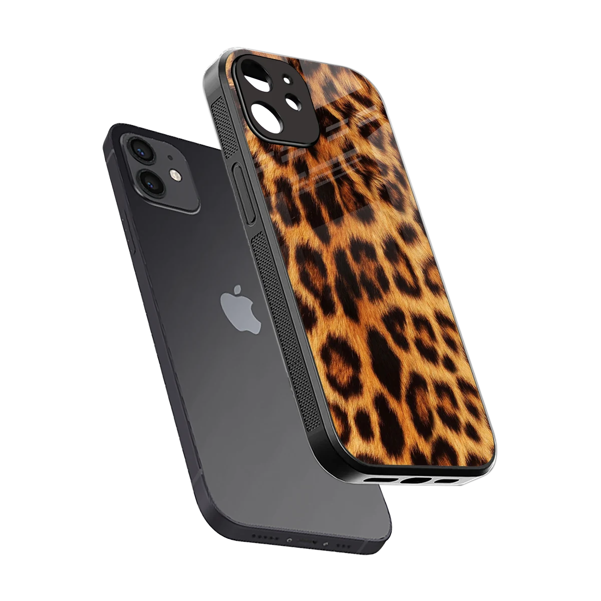 Cheetah Fur sleek iphone 12 cover with tempered glass back and TPU edges