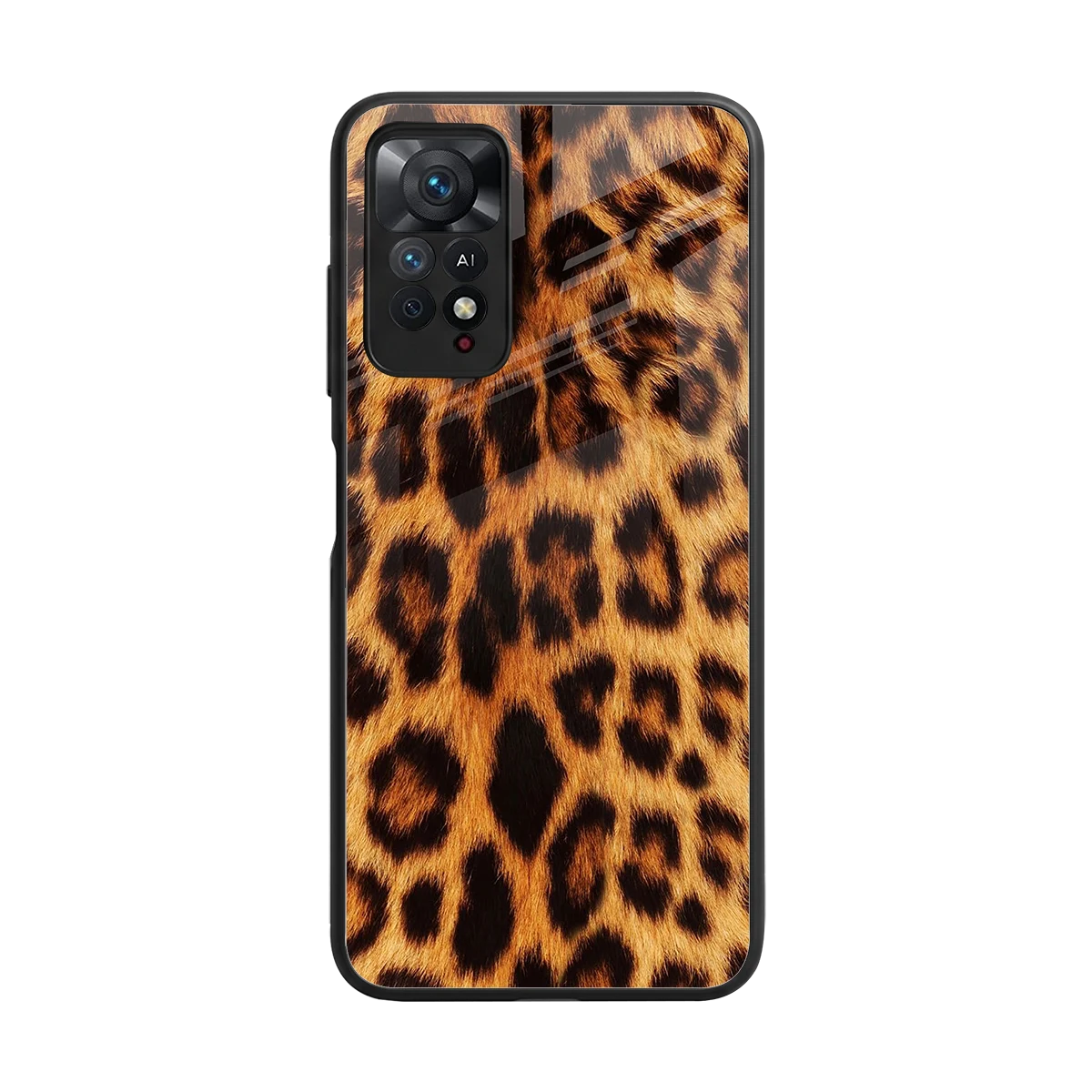 Cheetah Fur back phone cover | glass case for redmi note 11 pro