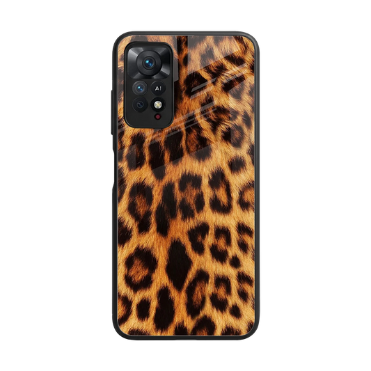 Cheetah Fur back phone cover | glass case for redmi note 11 pro