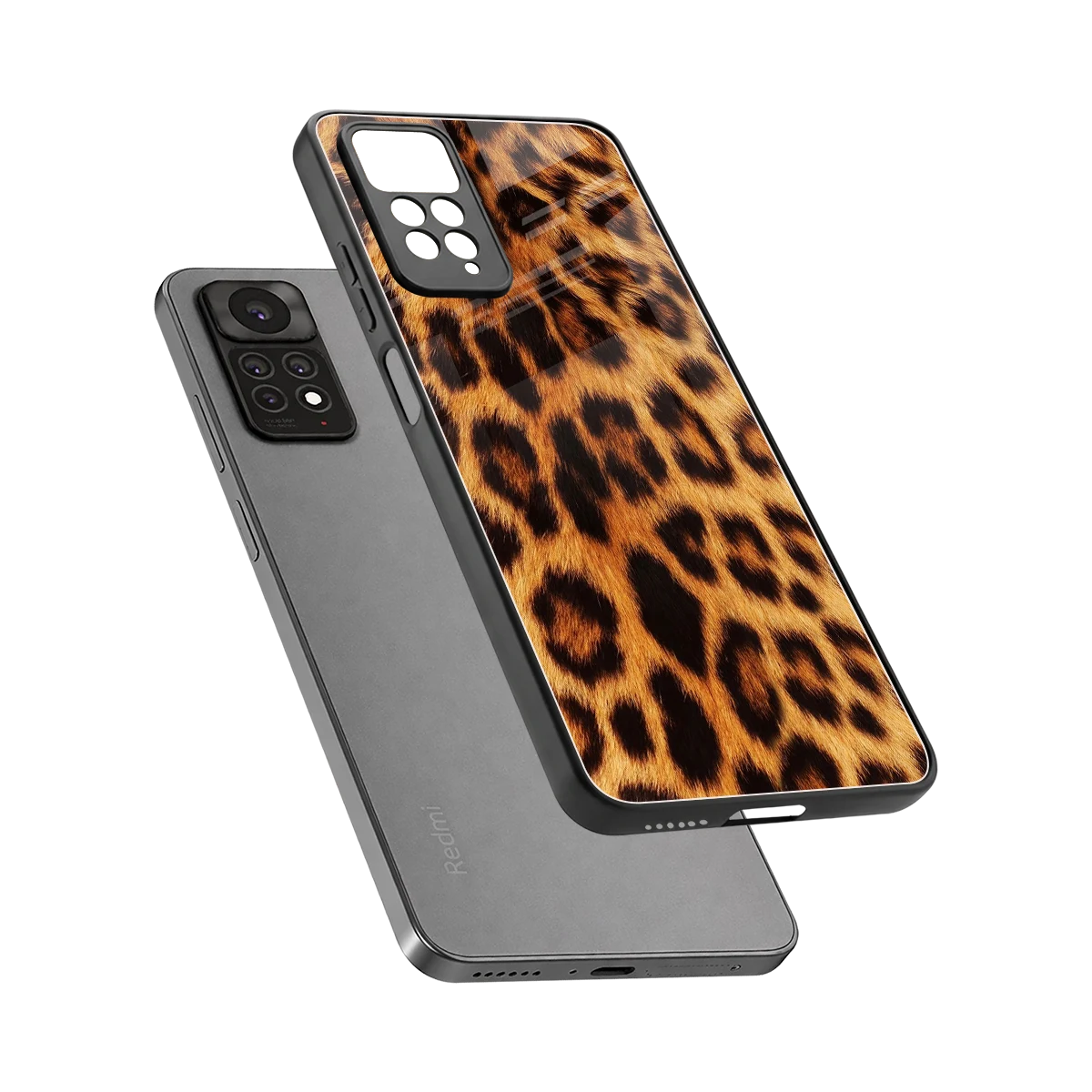 Cheetah Fur sleek redmi note 11 pro cover with tempered glass back and TPU edges