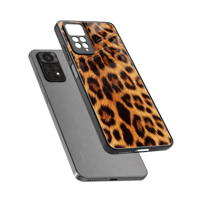 Cheetah Fur sleek redmi note 11 pro cover with tempered glass back and TPU edges