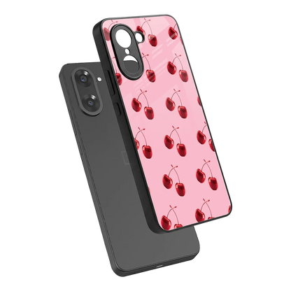 Cherries sleek oneplus nord ce5 5g cover with tempered glass back and TPU edges