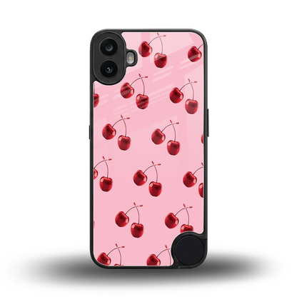 Cherries back phone cover | glass case for cmf nothing phone 1