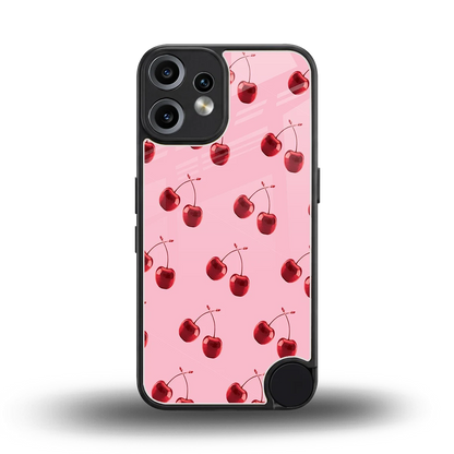 Cherries back phone cover | glass case for cmf nothing phone 2 pro
