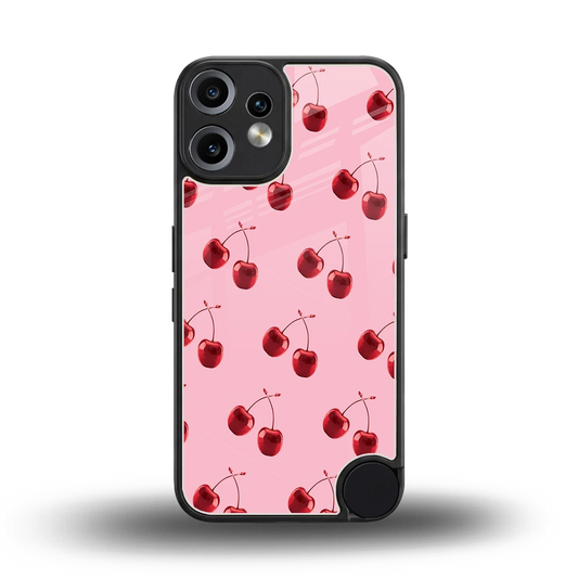 Cherries back phone cover | glass case for cmf nothing phone 2 pro