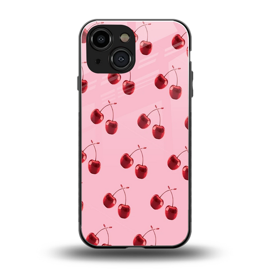 Cherries back phone cover | glass case for iphone 13 mini
