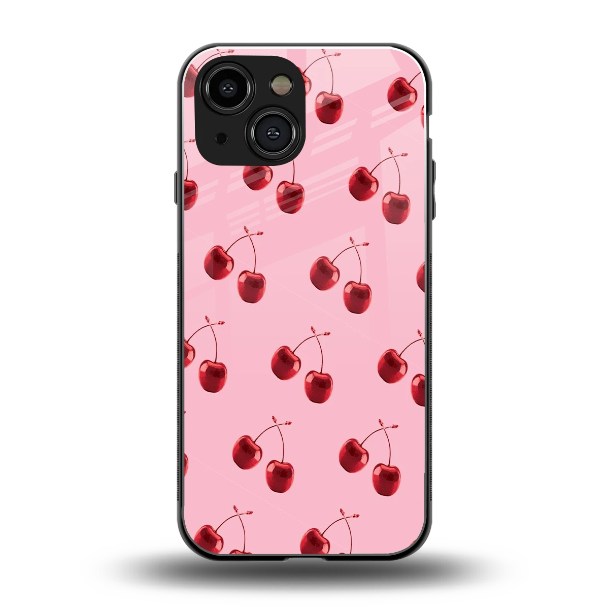 Cherries back phone cover | glass case for iphone 12 mini
