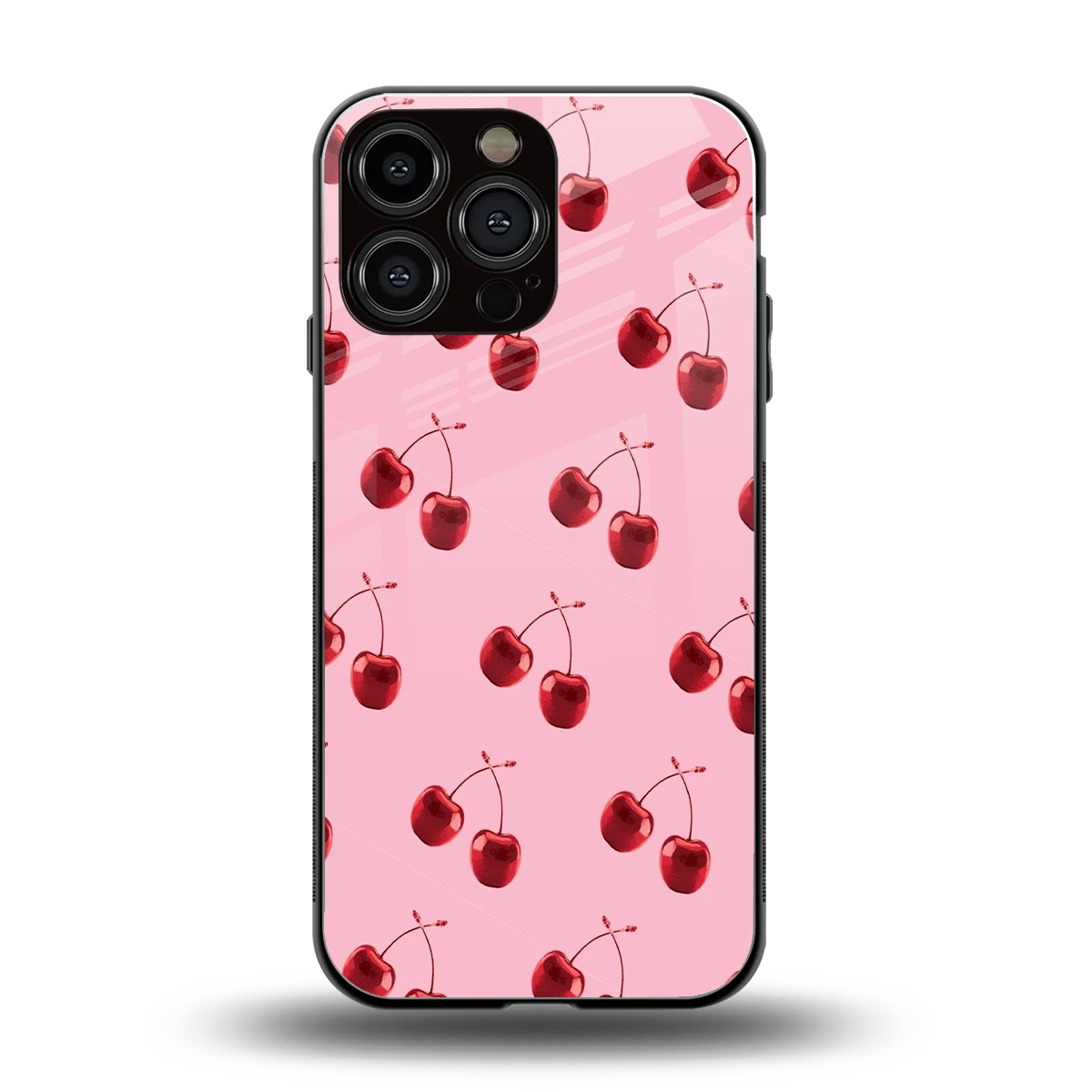 Cherries back phone cover | glass case for iphone 14 pro max