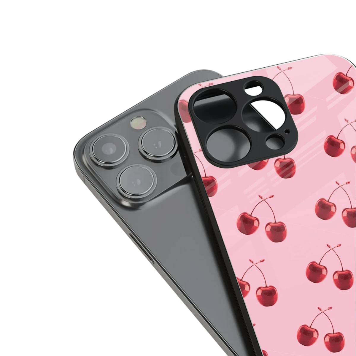 Cherries stylish phone case for iphone 15 | glossy glass and slim fit