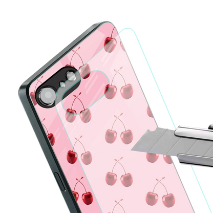 Cherries stylish phone case for iphone 16e | glossy glass and slim fit