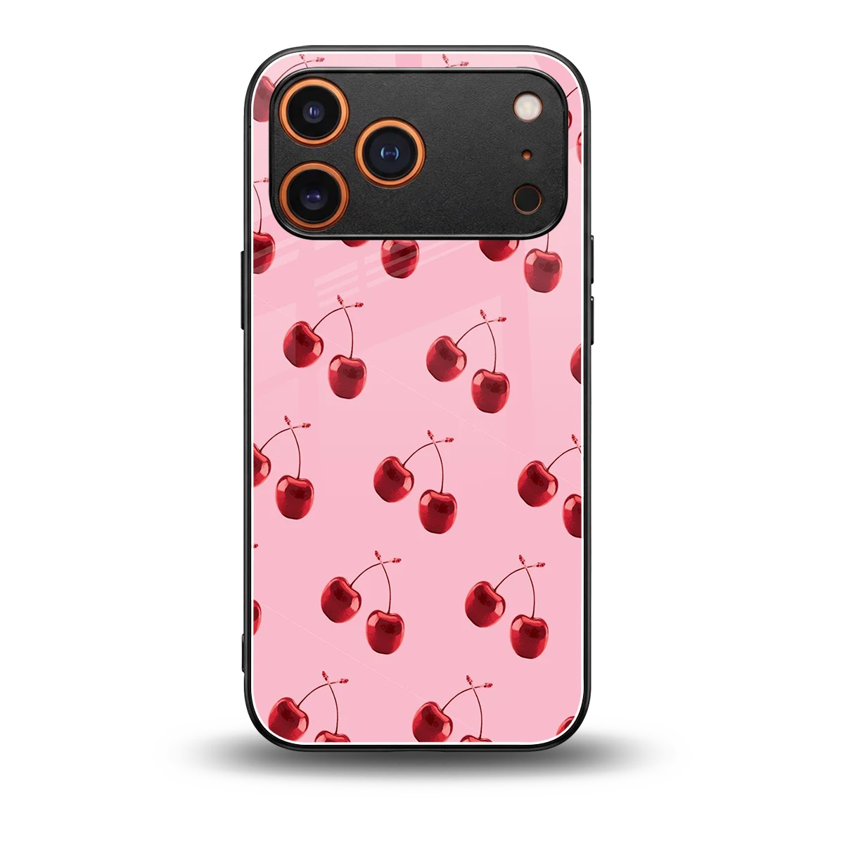 Cherries back phone cover | glass case for iphone 17 pro max