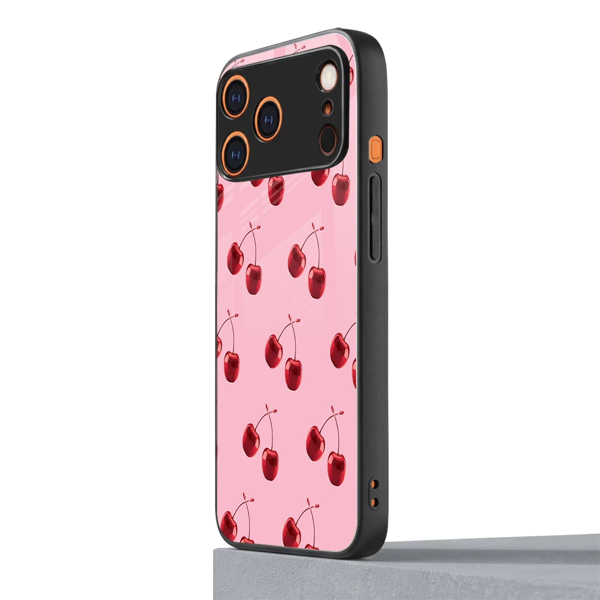 Cherries iphone 17 pro max mobile cover | shockproof glass phone case