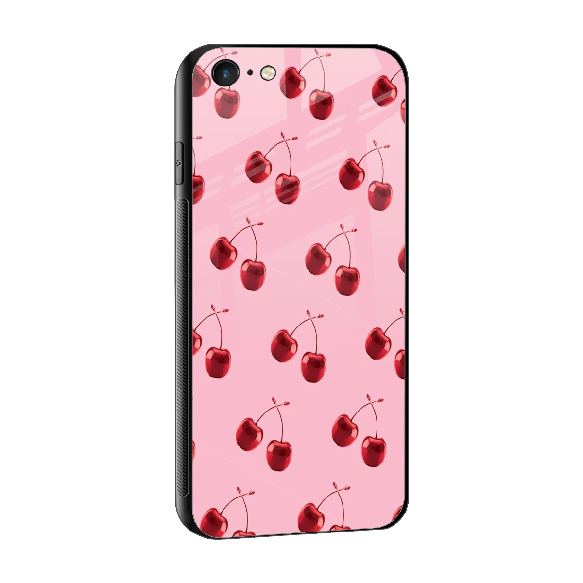 Cherries sleek iphone 6s plus cover with tempered glass back and TPU edges