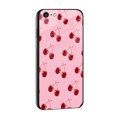 Cherries sleek iphone 6s plus cover with tempered glass back and TPU edges