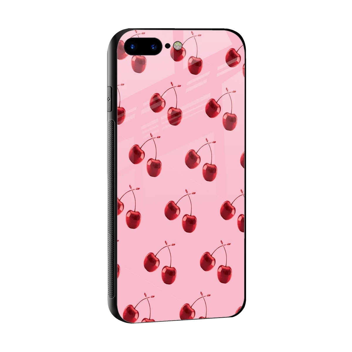 Cherries sleek iphone 8 plus cover with tempered glass back and TPU edges