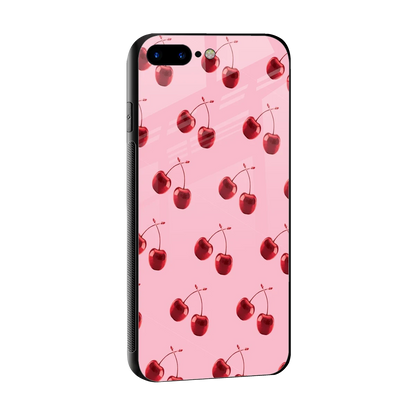 Cherries sleek iphone 8 plus cover with tempered glass back and TPU edges