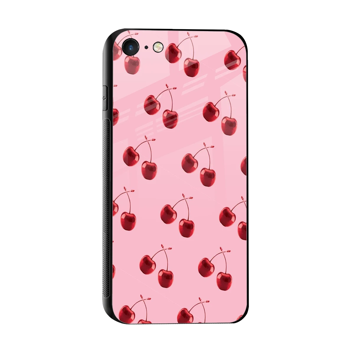 Cherries sleek iphone 7 cover with tempered glass back and TPU edges