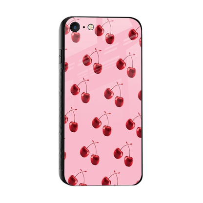 Cherries sleek iphone 7 cover with tempered glass back and TPU edges