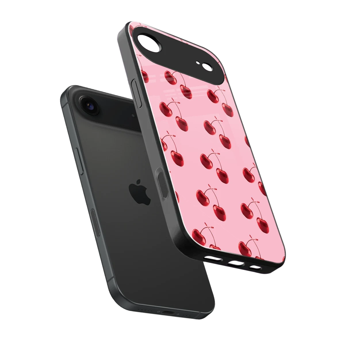 Cherries sleek iphone air cover with tempered glass back and TPU edges