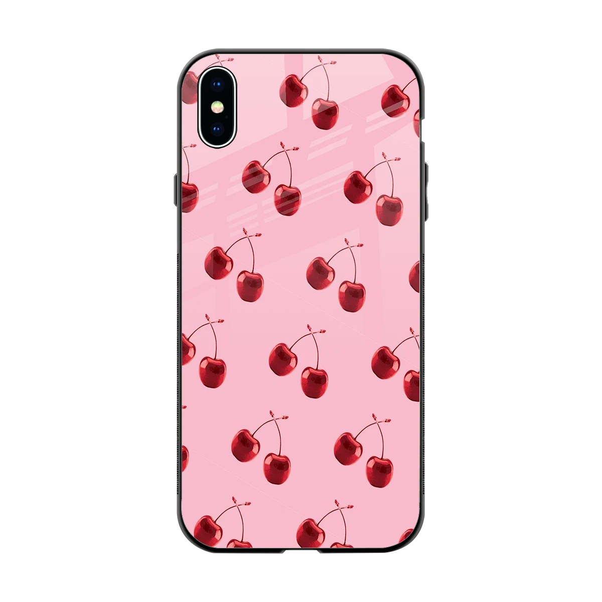 Cherries back phone cover | glass case for iphone xs max