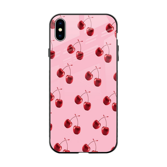 Cherries back phone cover | glass case for iphone xs max