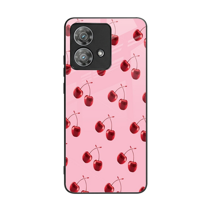 Cherries back phone cover | glass case for motorola edge 40 neo 5g