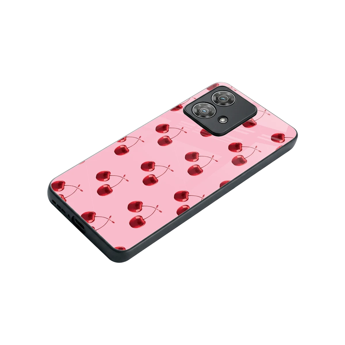 Cherries stylish phone case for motorola edge 40 neo 5g | glossy glass and slim fit