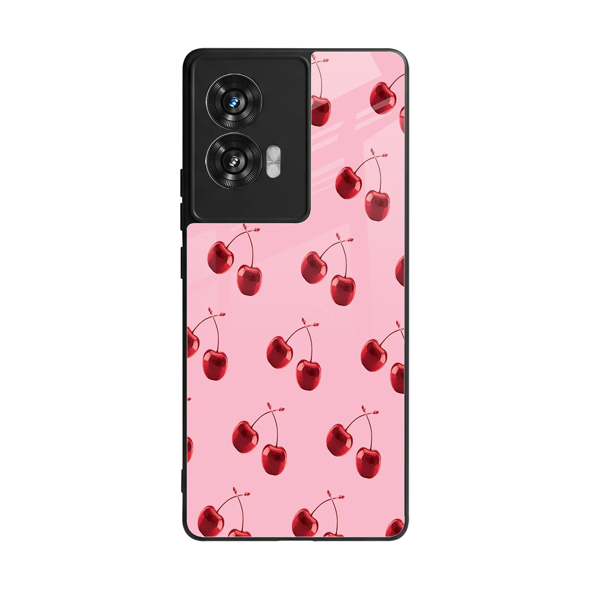 Cherries back phone cover | glass case for motorola edge 50 fusion