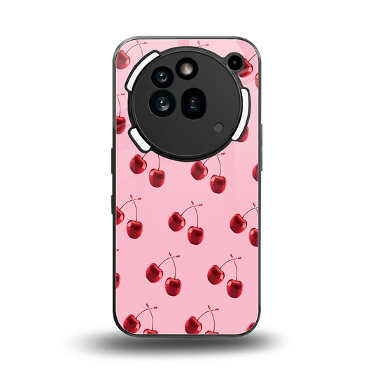 Cherries back phone cover | glass case for nothing phone 3a pro