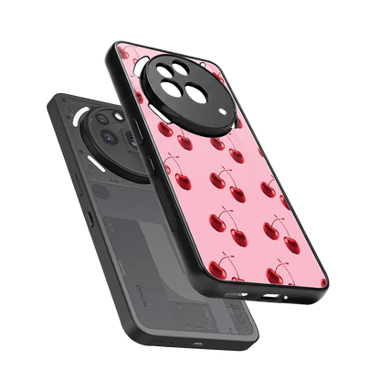 Cherries sleek nothing phone 3a pro cover with tempered glass back and TPU edges