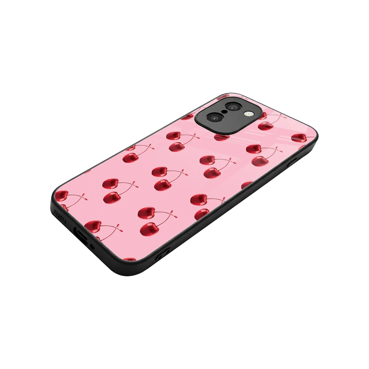 Cherries stylish phone case for oneplus 15r | glossy glass and slim fit