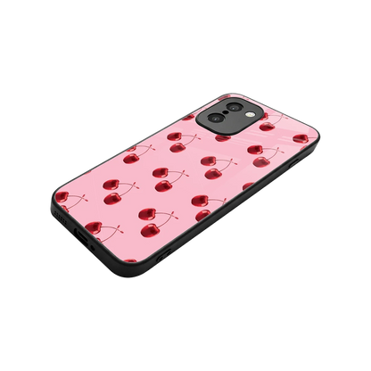 Cherries stylish phone case for oneplus 15r | glossy glass and slim fit