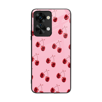 Cherries back phone cover | glass case for oneplus nord 2t