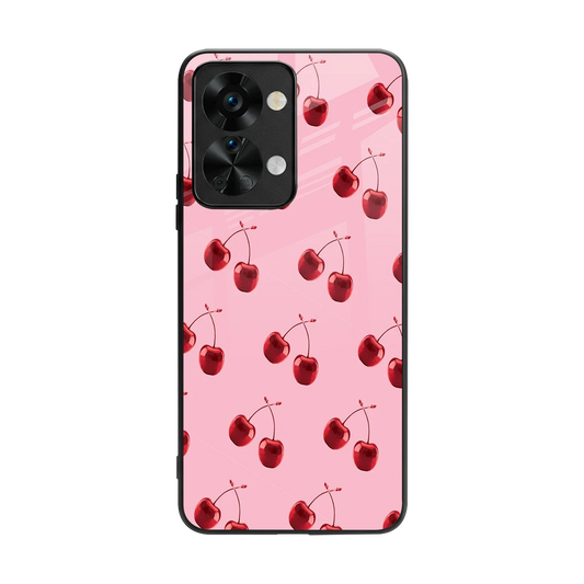 Cherries back phone cover | glass case for oneplus nord 2t