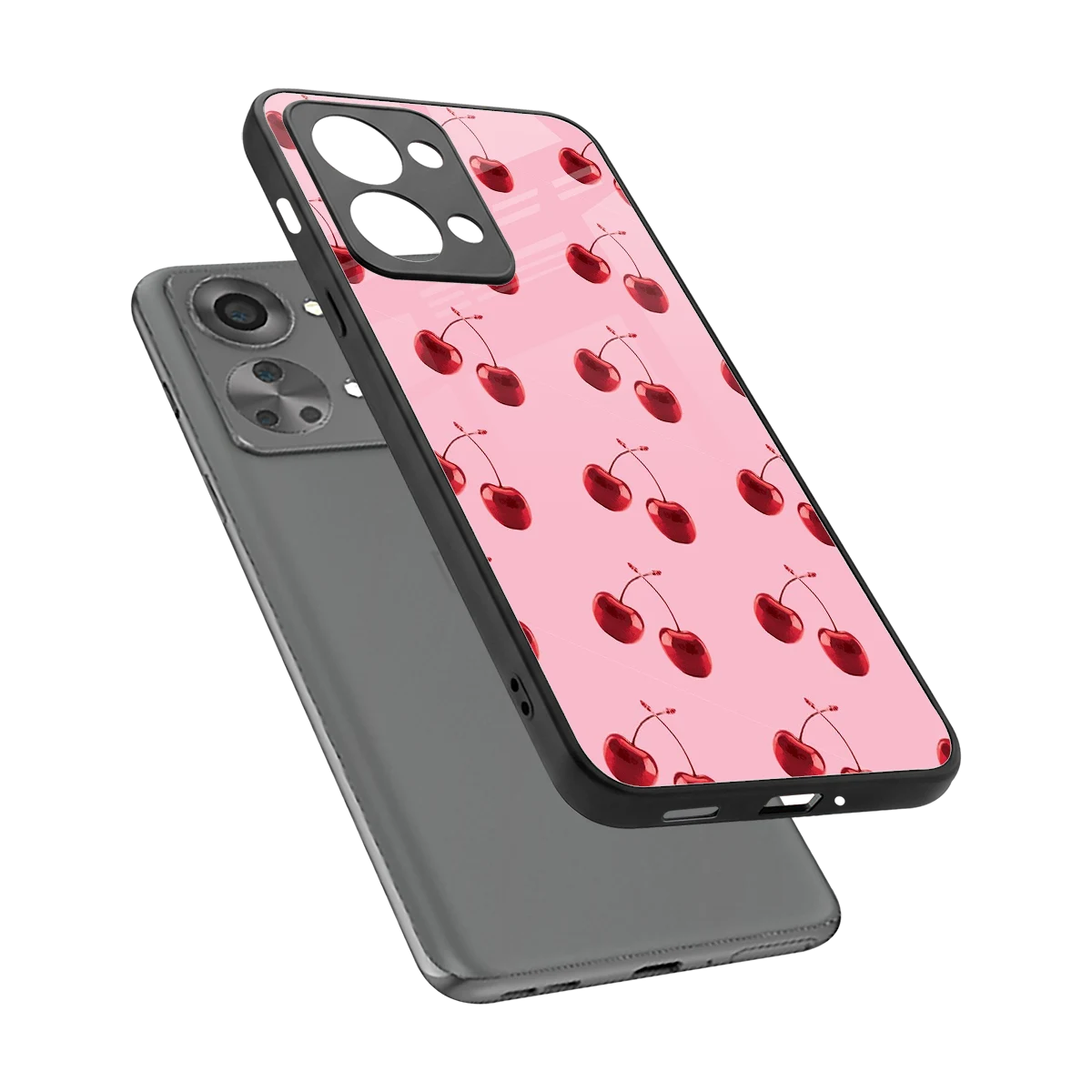 Cherries sleek oneplus nord 2t cover with tempered glass back and TPU edges