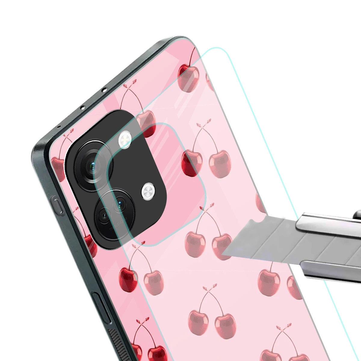 Cherries stylish phone case for oneplus nord 3 | glossy glass and slim fit