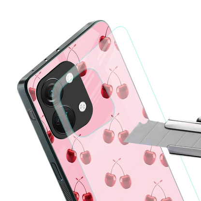 Cherries stylish phone case for oneplus nord 3 | glossy glass and slim fit